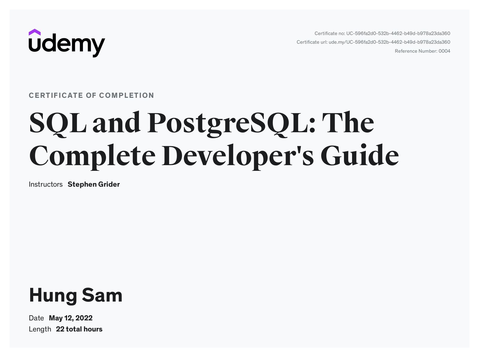 SQL and PostgreSQL